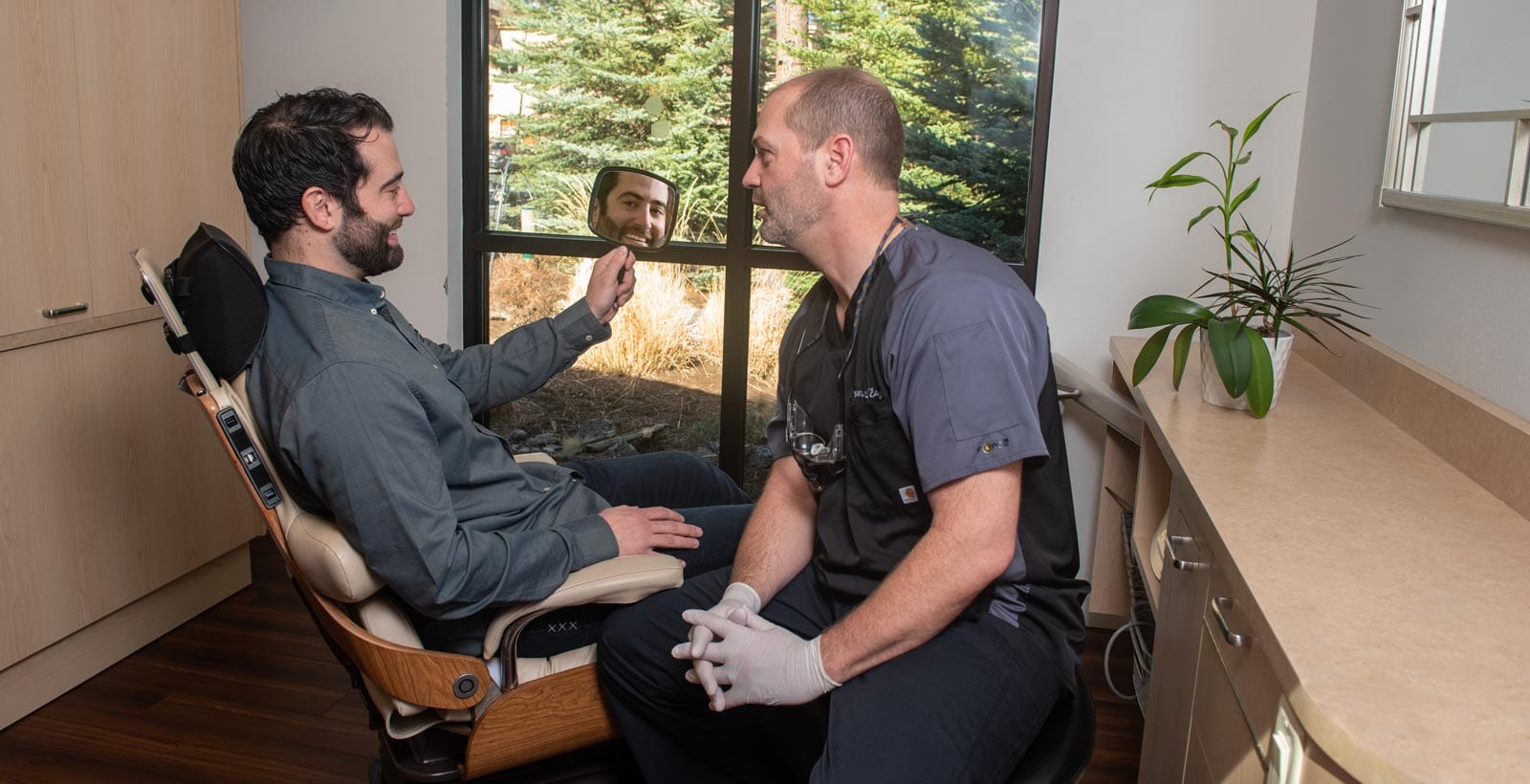 Bend Dentist Dr. Andy Engel with Patient