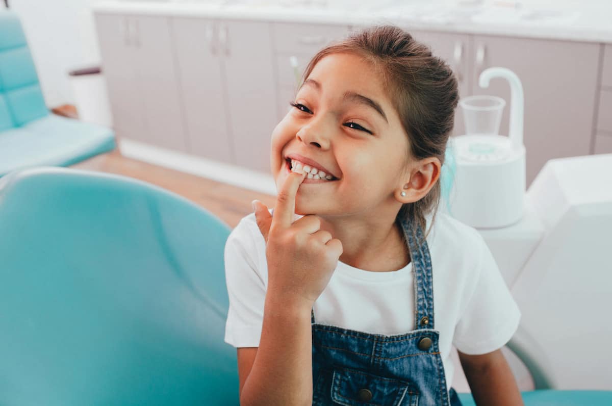 Girl in dentist office